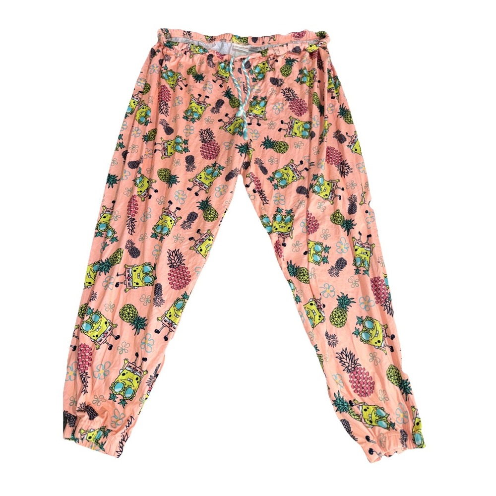 Ladies SpongeBob SquarePants Pineapple Pajama Pants Jogger Style XL (16-18)
